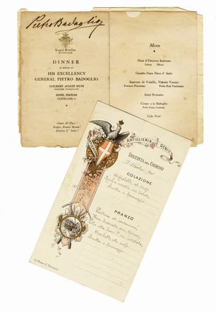 Collection of 15 menus. Storia, Storia, Diritto e Politica  - Auction Graphics & Books - Libreria Antiquaria Gonnelli - Casa d'Aste - Gonnelli Casa d'Aste