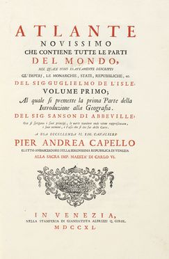  Delisle Guillaume : Atlante novissimo, che contiene tutte le parti del mondo... Volume primo (-secondo ed ultimo).  - Asta Grafica & Libri - Libreria Antiquaria Gonnelli - Casa d'Aste - Gonnelli Casa d'Aste