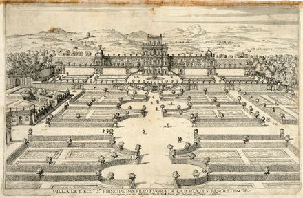  Matthäus Greuter  (Strasburgo, 1564 - Roma, 1638) : Disegno et sito del sontuoso giardino et palazzo del Ser. Gran Duca di Toscana in Roma / Villa de l'Ecc.mo S.re Principe Panfilio fuora de la Porta di S. Pancratio.  Gottfried de Scaichi  (attivo 1621-1646, )  - Asta Grafica & Libri - Libreria Antiquaria Gonnelli - Casa d'Aste - Gonnelli Casa d'Aste