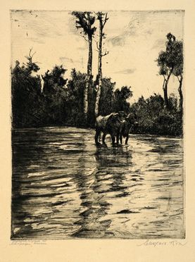  Eugen Kron  (1882 - 1974) : Lotto composto di 2 incisioni.  - Auction Graphics & Books - Libreria Antiquaria Gonnelli - Casa d'Aste - Gonnelli Casa d'Aste