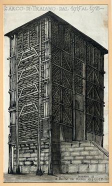  Bruno Marsili (detto Bruno Da Osimo)  (Osimo, 1888 - Ancona, 1962) : L'arco di Traiano dal 1915 al 1918.  - Asta Grafica & Libri - Libreria Antiquaria Gonnelli - Casa d'Aste - Gonnelli Casa d'Aste