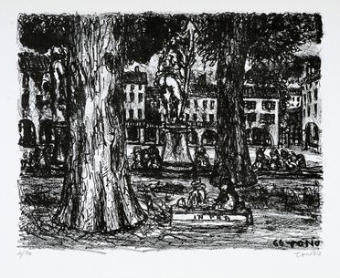  Tono Zancanaro  (Padova, 1906 - 1985) : Cinque vedute padovane. In Prà, Portico, Prà della Valle, Il portico di S. Eufemia, Santa Giustina.  - Asta Grafica & Libri - Libreria Antiquaria Gonnelli - Casa d'Aste - Gonnelli Casa d'Aste