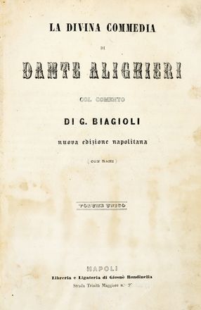  Alighieri Dante [e altri] : Lotto composto di 8 libri.  - Asta Grafica & Libri - Libreria Antiquaria Gonnelli - Casa d'Aste - Gonnelli Casa d'Aste