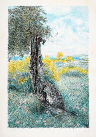  Aligi Sassu  (Milano, 1912 - Pollença, 2000) : Cavalli rossi.  - Asta Grafica & Libri - Libreria Antiquaria Gonnelli - Casa d'Aste - Gonnelli Casa d'Aste