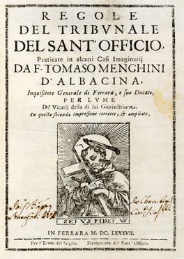  Menghini Tommaso : Regole del Tribunale del Sant'Officio...  - Asta Grafica & Libri - Libreria Antiquaria Gonnelli - Casa d'Aste - Gonnelli Casa d'Aste