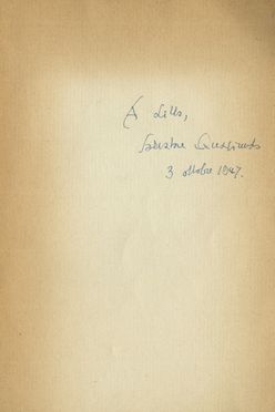  Quasimodo Salvatore : Dedica autografa all'amico scrittore Luigi Santucci sulla prima edizione dell'opera di Quasimodo ?Poesiè (Edizioni Primi Piani 1938).  - Asta Grafica & Libri - Libreria Antiquaria Gonnelli - Casa d'Aste - Gonnelli Casa d'Aste