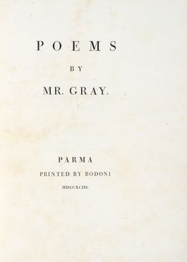  Gray Thomas : Poems.  - Asta Grafica & Libri - Libreria Antiquaria Gonnelli - Casa d'Aste - Gonnelli Casa d'Aste