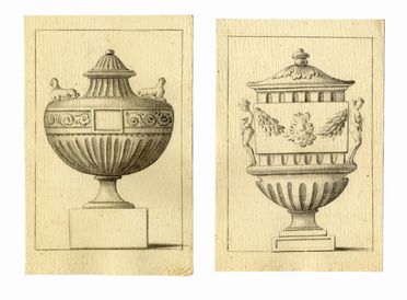  Anonimo del XVIII secolo : Lotto di cinquantuno progetti per vasi ornamentali.  - Auction Graphics & Books - Libreria Antiquaria Gonnelli - Casa d'Aste - Gonnelli Casa d'Aste