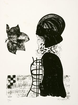  Carlo Bert  (Piacenza, 1939) : Ritratto femminile.  - Auction Graphics & Books - Libreria Antiquaria Gonnelli - Casa d'Aste - Gonnelli Casa d'Aste