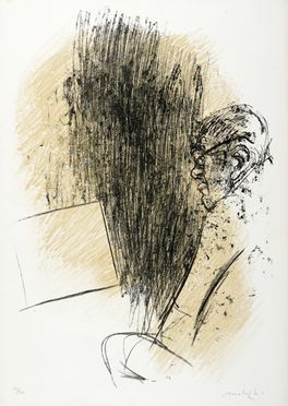  Carlo Mattioli  (Modena, 1911 - Parma, 1994) : Ritratto di schiena di Giorgio Morandi.  Vilmore Schenardi (Armodio)  (Piacenza, 1938)  - Auction Graphics & Books - Libreria Antiquaria Gonnelli - Casa d'Aste - Gonnelli Casa d'Aste