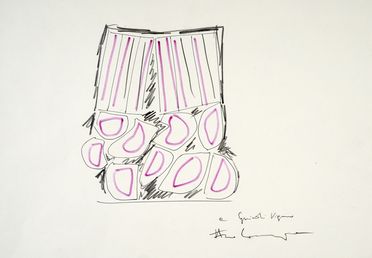 Pietro Consagra  (Mazara del Vallo (Trapani), 1920 - Milano, 2005) : Studio per scultura.  Antonio Violetta  (Crotone, 1953)  - Auction Graphics & Books - Libreria Antiquaria Gonnelli - Casa d'Aste - Gonnelli Casa d'Aste