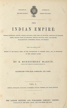  Montgomery Martin : The History of the Indian Empire [...] with a full account of the mutiny of the Bengal army [...]. Vol I (-III).  - Asta Grafica & Libri - Libreria Antiquaria Gonnelli - Casa d'Aste - Gonnelli Casa d'Aste
