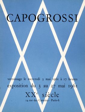  Giuseppe Capogrossi  (Roma, 1900 - 1972) : Capogrossi - exposition du 3 au 27 mai 1961.  - Auction Graphics & Books - Libreria Antiquaria Gonnelli - Casa d'Aste - Gonnelli Casa d'Aste