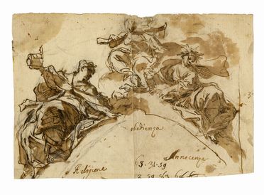 Autori vari : Lotto di tre disegni XVII-XVIII secolo.  - Asta Grafica & Libri - Libreria Antiquaria Gonnelli - Casa d'Aste - Gonnelli Casa d'Aste