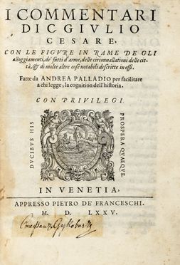  Caesar Gaius Julius : I Commentari [...] con le figure in rame...  - Asta Grafica & Libri - Libreria Antiquaria Gonnelli - Casa d'Aste - Gonnelli Casa d'Aste