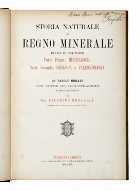  Mercalli Giuseppe : Storia naturale del regno minerale divisa in due parti...  - Asta Grafica & Libri - Libreria Antiquaria Gonnelli - Casa d'Aste - Gonnelli Casa d'Aste