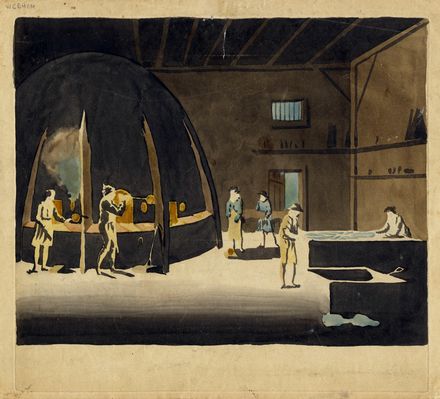  Charles Turner  (Woodstock, 1774 - Londra, 1857) : A glass house/Veduta dell'interno di una soffieria di vetro.  - Auction Graphics & Books - Libreria Antiquaria Gonnelli - Casa d'Aste - Gonnelli Casa d'Aste