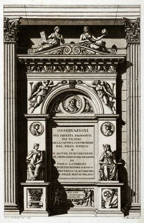  Landriani Paolo : Osservazioni sui difetti prodotti nei teatri dalla cattiva costruzione del palco scenico e su alcune inavvertenze nel dipingere le decorazioni... Architettura, Scenografia teatrale, Musica, Teatro, Spettacolo  - Auction Graphics & Books - Libreria Antiquaria Gonnelli - Casa d'Aste - Gonnelli Casa d'Aste