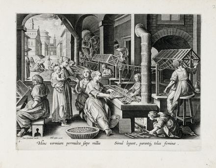  Jan Van der Straet (detto Stradano)  (Bruges, 1523 - Firenze, 1605) [da] : Vermis sericus.  - Auction Graphics & Books - Libreria Antiquaria Gonnelli - Casa d'Aste - Gonnelli Casa d'Aste