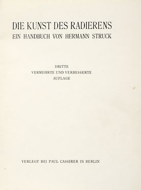  Hermann Struck : Die Kunst des Radirerens...  Edvard Munch  (Loten, 1863 - Oslo, 1944), Paul Baum, Max Liebermann  (Berlino, 1847 - 1935)  - Asta Grafica & Libri - Libreria Antiquaria Gonnelli - Casa d'Aste - Gonnelli Casa d'Aste