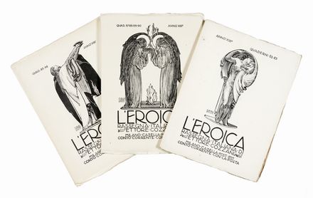 L'Eroica. Rassegna italiana di Ettore Cozzani. Anno XIII, n. 82-83.  Ettore Cozzani, Publio Morbiducci  (Roma, 1889 - Roma, 1963), Ercole Dogliani  (Torino, 1888 - 1929), Romeo Musa  (Calice di Bedonia, 1882 - Milano, 1940), Alessandro Pandolfi  (Castellammare Adriatico, 1887 - Pavia, 1953)  - Asta Grafica & Libri - Libreria Antiquaria Gonnelli - Casa d'Aste - Gonnelli Casa d'Aste