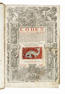  Justinianus : Codex [...] novem libros mythicis imaginibus illustratos complectens.  - Asta Grafica & Libri - Libreria Antiquaria Gonnelli - Casa d'Aste - Gonnelli Casa d'Aste