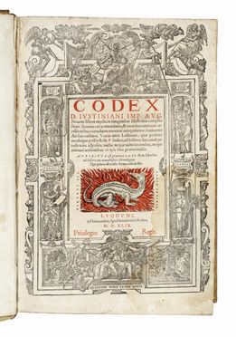  Justinianus : Codex [...] novem libros mythicis imaginibus illustratos complectens. Diritto, Storia, Diritto e Politica  - Auction Graphics & Books - Libreria Antiquaria Gonnelli - Casa d'Aste - Gonnelli Casa d'Aste