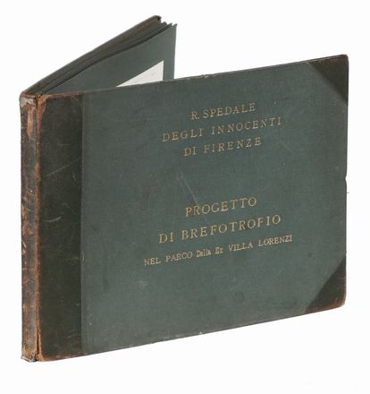 R. Spedale degli Innocenti di Firenze. Progetto di brefotrofio nel parco della ex Villa Lorenzi. Veduta  - Auction Graphics & Books - Libreria Antiquaria Gonnelli - Casa d'Aste - Gonnelli Casa d'Aste