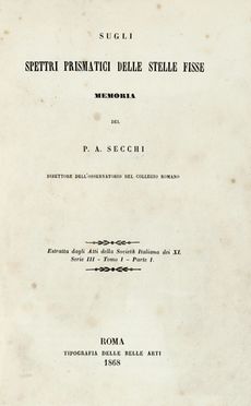  Calandrelli Giuseppe : Opuscoli astronomici. Astronomia, Scienze tecniche e matematiche, Scienze tecniche e matematiche  Andrea Conti, Giacomo Ricchebach, Angelo Secchi  - Auction Graphics & Books - Libreria Antiquaria Gonnelli - Casa d'Aste - Gonnelli Casa d'Aste