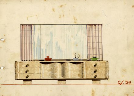  Gino Fagioli : Lotto composto di 19 progetti di design d'interni.  - Asta Grafica & Libri - Libreria Antiquaria Gonnelli - Casa d'Aste - Gonnelli Casa d'Aste