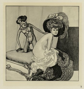  Franz Von Bayros (detto Choisy Le Conin)  (Agram, 1866 - Vienna, 1924) : Lotto composto di 9 tavole erotiche.  - Auction Graphics & Books - Libreria Antiquaria Gonnelli - Casa d'Aste - Gonnelli Casa d'Aste