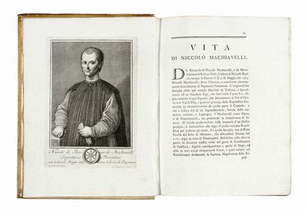  Machiavelli Niccol : Opere. Tomo primo (-sesto).  - Asta Grafica & Libri - Libreria Antiquaria Gonnelli - Casa d'Aste - Gonnelli Casa d'Aste