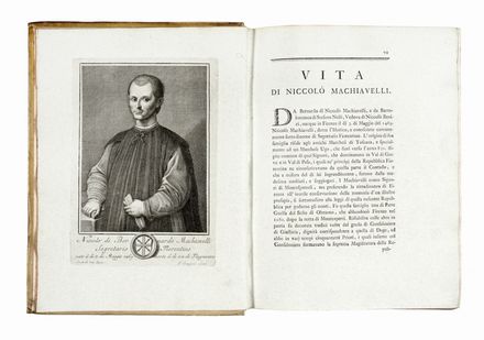  Machiavelli Niccolò : Opere. Tomo primo (-sesto).  - Asta Grafica & Libri - Libreria Antiquaria Gonnelli - Casa d'Aste - Gonnelli Casa d'Aste