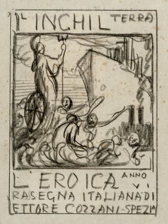  Frank William Brangwyn  (Bruges, 1867 - Ditchling, 1956) : Bozzetto per copertina de L'Eroica.  - Asta Grafica & Libri - Libreria Antiquaria Gonnelli - Casa d'Aste - Gonnelli Casa d'Aste