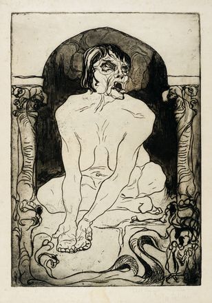  Gio Colucci  (Firenze, 1892 - Parigi, 1974) : Figura demoniaca.  - Asta Grafica & Libri - Libreria Antiquaria Gonnelli - Casa d'Aste - Gonnelli Casa d'Aste