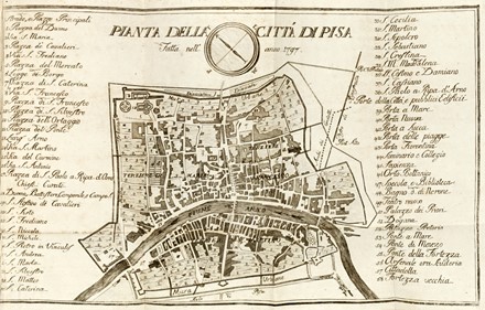  Da Morrona Alessandro : Pisa illustrata nelle arti del disegno [...]. Seconda edizione. Tomo primo (-terzo). Storia locale, Guida illustrata, Figurato, Arte, Incisione, Storia, Diritto e Politica, Geografia e viaggi, Collezionismo e Bibliografia, Arte  Baccio Baldini  (Firenze, 1436 - 1487)  - Auction Graphics & Books - Libreria Antiquaria Gonnelli - Casa d'Aste - Gonnelli Casa d'Aste