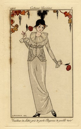  George Barbier  (Nantes, 1882 - Parigi, 1932) [e altri] : Lotto composto di 3 pochoir da Costumes Parisiens.  George Barbier  (Nantes, 1882 - Parigi, 1932), Robert Pichenot, J. Goiè  - Asta Grafica & Libri - Libreria Antiquaria Gonnelli - Casa d'Aste - Gonnelli Casa d'Aste