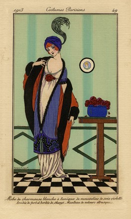  George Barbier  (Nantes, 1882 - Parigi, 1932) [e altri] : Lotto composto di 3 pochoir da Costumes Parisiens.  George Barbier  (Nantes, 1882 - Parigi, 1932), Robert Pichenot, J. Goi  - Asta Grafica & Libri - Libreria Antiquaria Gonnelli - Casa d'Aste - Gonnelli Casa d'Aste