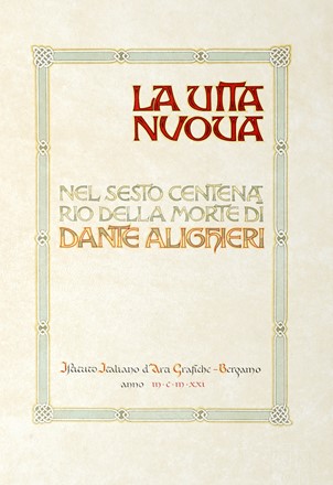  Alighieri Dante : La Vita nuova.  - Asta Grafica & Libri - Libreria Antiquaria Gonnelli - Casa d'Aste - Gonnelli Casa d'Aste