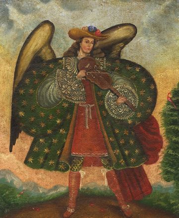 Anonimo del XVIII secolo : Coppia di angeli musicanti.  - Auction Graphics & Books - Libreria Antiquaria Gonnelli - Casa d'Aste - Gonnelli Casa d'Aste