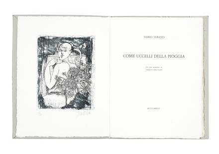  Carrieri Raffaele : Dietro le carte. Libro d'Artista, Letteratura  Salvatore Fiume  (Comiso, 1915 - Milano, 1997), Giacomo Fiorio, Mimmo (de) Montisel, Nerio Tebano, Orfeo Tamburi  (Jesi, 1810 - Parigi, 1994), Walter Piacesi  (Ascoli Piceno, 1929), Franco Gentilini  (Faenza, 1909 - Roma, 1981)  - Auction Graphics & Books - Libreria Antiquaria Gonnelli - Casa d'Aste - Gonnelli Casa d'Aste