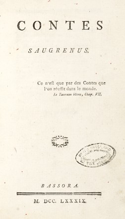  Maréchal Sylvain : Contes saugrenus.  - Auction Graphics & Books - Libreria Antiquaria Gonnelli - Casa d'Aste - Gonnelli Casa d'Aste