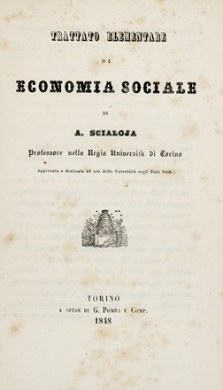  Scialoia Antonio [e altri] : Lotto di opere a tema economico.  - Asta Grafica & Libri - Libreria Antiquaria Gonnelli - Casa d'Aste - Gonnelli Casa d'Aste