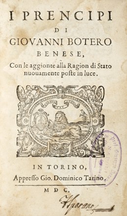  Rousseau Jean Jacques : Il contratto sociale ovvero i principi del diritto politico...  Giovanni Botero  - Asta Grafica & Libri - Libreria Antiquaria Gonnelli - Casa d'Aste - Gonnelli Casa d'Aste