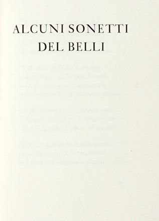  Belli Giuseppe Gioachino : Alcuni sonetti.  - Asta Grafica & Libri - Libreria Antiquaria Gonnelli - Casa d'Aste - Gonnelli Casa d'Aste