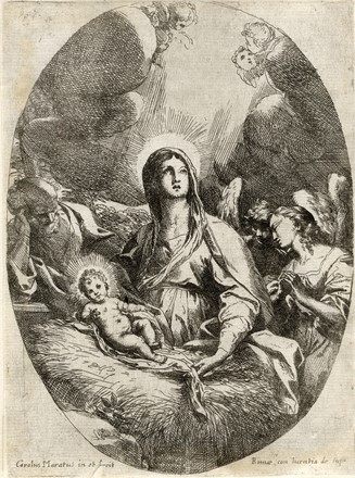 Carlo Maratta  (Camerano, 1625 - Roma, 1713) : La nascita della Vergine / La visitazione / Gesù Bambino adorato dalla Vergine e dagli angeli / La Madonna con il giovane Gesù addormentato e la Maddalena con la pisside degli unguenti / Sposalizio mistico di Santa Caterina.  - Asta Grafica & Libri - Libreria Antiquaria Gonnelli - Casa d'Aste - Gonnelli Casa d'Aste