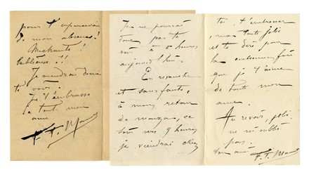  Marinetti Filippo Tommaso : 3 lettere autografe siglate. Letteratura italiana, Letteratura  - Auction Graphics & Books - Libreria Antiquaria Gonnelli - Casa d'Aste - Gonnelli Casa d'Aste