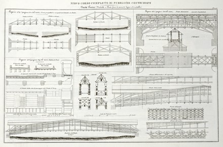  Reibell Felix Jean Baptiste Joseph : Nuovo corso completo di pubbliche costruzioni dietro il celebre programma di Mattia Giuseppe Sganzin [...] illustrato da un voluminoso atlante inciso...  Mattia Giuseppe Sganzin  - Asta Grafica & Libri - Libreria Antiquaria Gonnelli - Casa d'Aste - Gonnelli Casa d'Aste