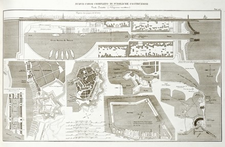  Reibell Felix Jean Baptiste Joseph : Nuovo corso completo di pubbliche costruzioni dietro il celebre programma di Mattia Giuseppe Sganzin [...] illustrato da un voluminoso atlante inciso...  Mattia Giuseppe Sganzin  - Asta Grafica & Libri - Libreria Antiquaria Gonnelli - Casa d'Aste - Gonnelli Casa d'Aste