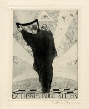  Karl Ritter  (1888 - 1987) : Lotto composto di tre ex libris.  - Auction Graphics & Books - Libreria Antiquaria Gonnelli - Casa d'Aste - Gonnelli Casa d'Aste